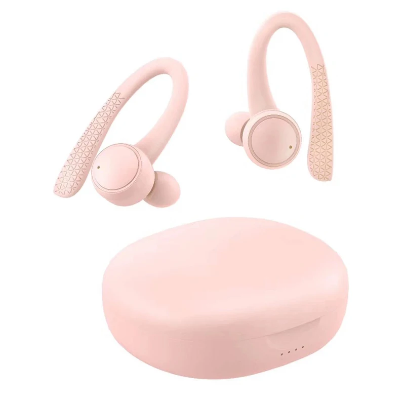 Розовый TWS 5,0 беспроводные Bluetooth наушники T7 Pro Hi-Fi стерео беспроводные наушники Спортивная гарнитура с зарядным устройством для телефона - Цвет: Розовый