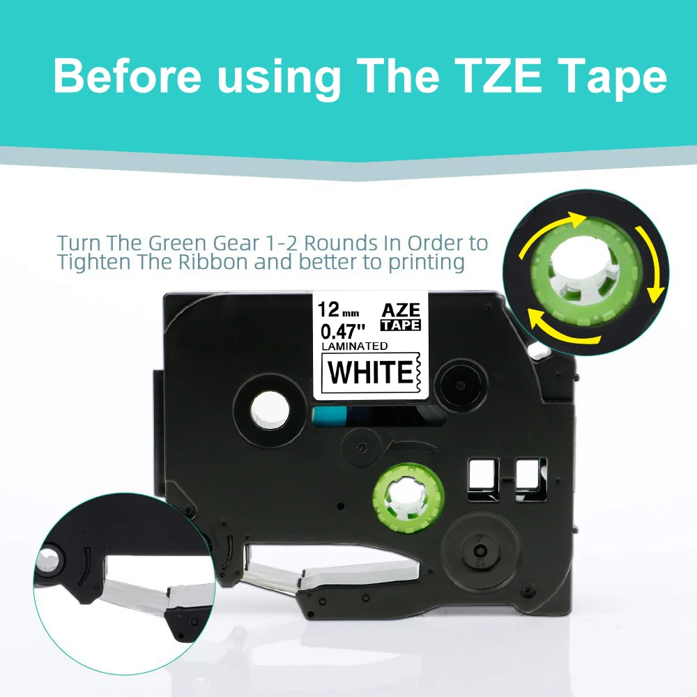1 шт. TZe231 Tze-231 tze231 совместим с принтером Brother P-touch черно-белая лента для этикеток 12