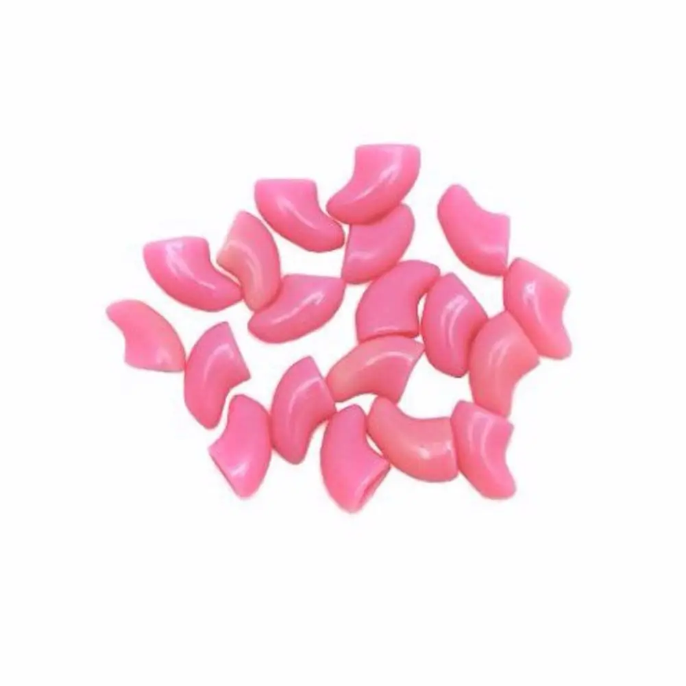 Pink Милые 20 шт Силиконовые Мягкие кошачьи колпачки для ногтей Чехлы для кошачьих ногтей Колпачки для лап клея для защиты животных - Цвет: Pink