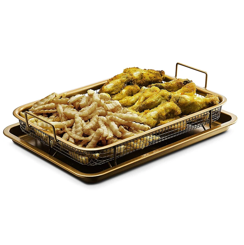 Круглый контейнер с антипригарным покрытием для духовки из нержавеющей стали