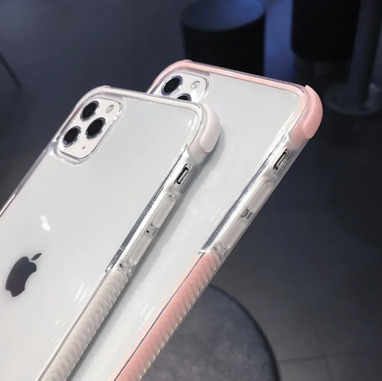 Прозрачный двухцветный чехол для телефона Apple iphone 11 Pro XS Max XR 8 7 6 цветной