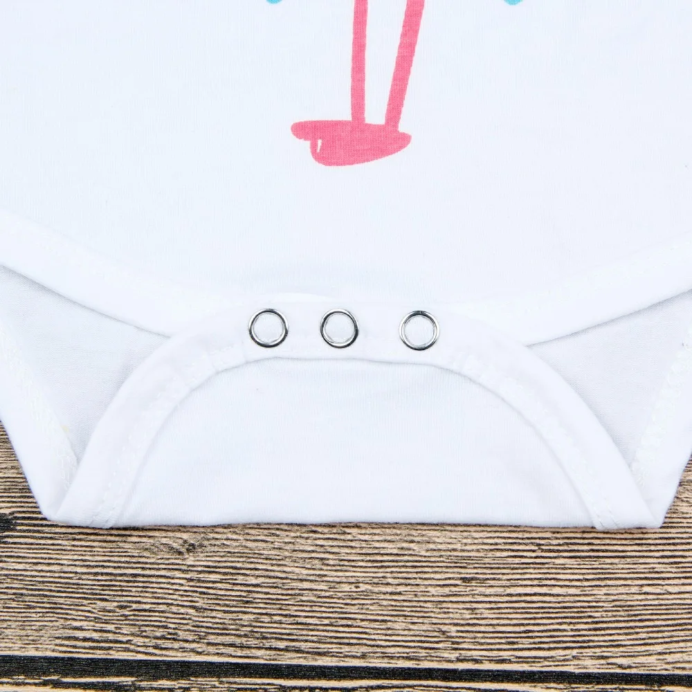 2018 новый список трендовой детской одежды Фламинго комплект для новорожденных с