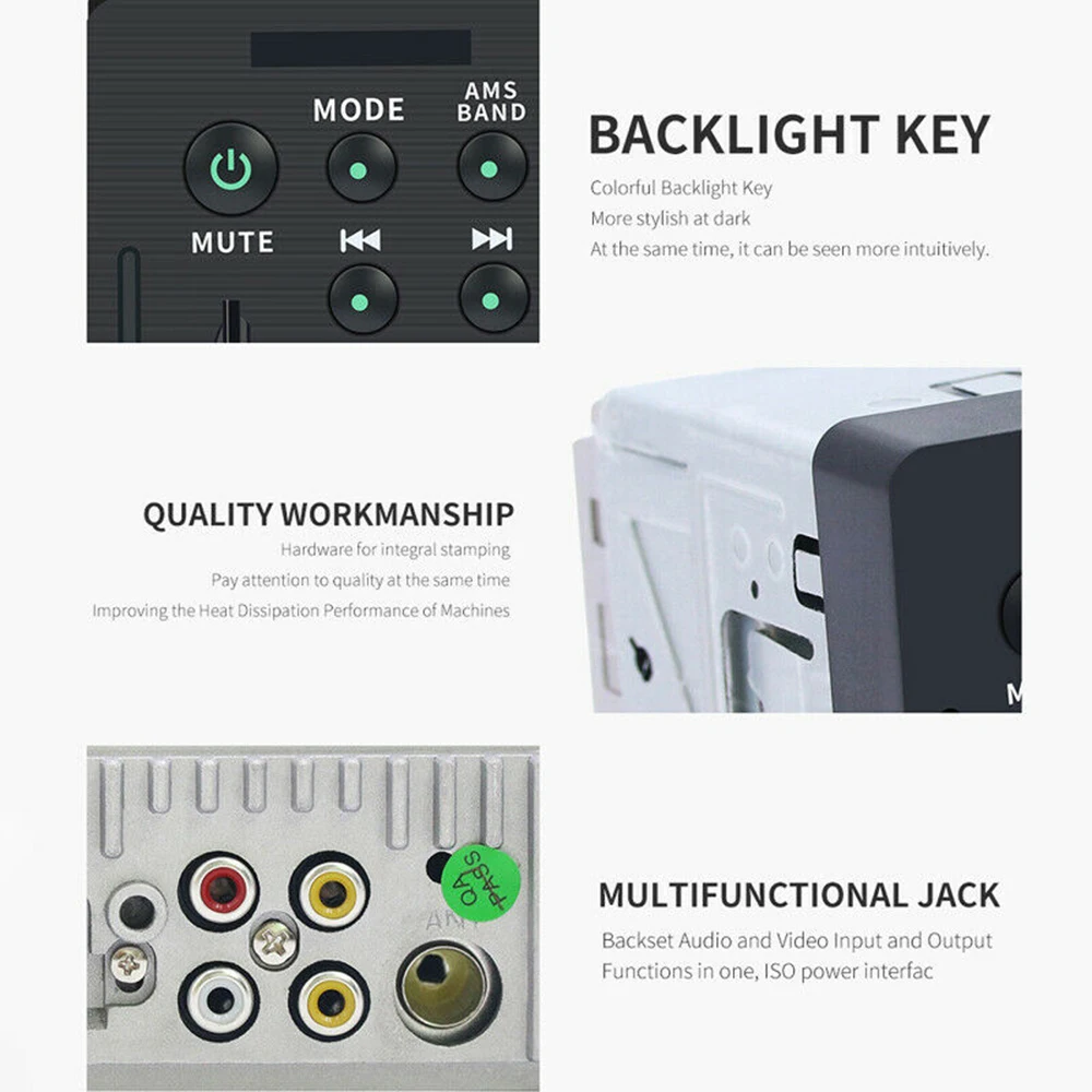 Автомобильный плеер с радио 4 1 дюйма большой экран высокой четкости Bluetooth mp5