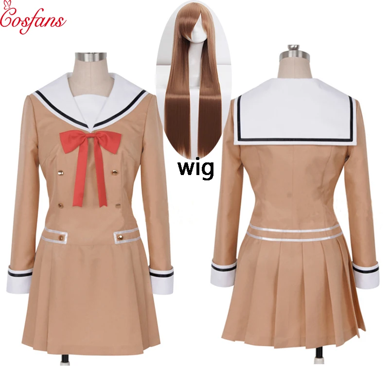 

NEW Japanese Anime Dream OYAMA Kasumi HANAZONO Cosplay Costume Girls High School Uniform Halloween Carnival Outfit set and wigs