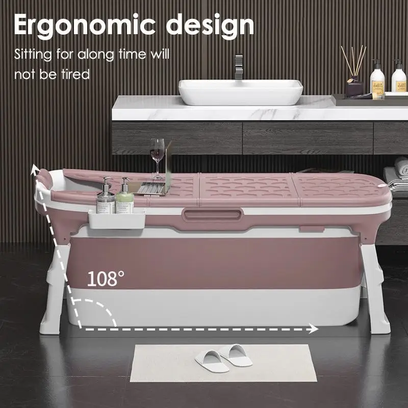 Ba&ntilde;era port&aacute;til grande para adultos, ducha plegable de 1,17 m/1,38 m para ni&ntilde;os, Sauna de nataci&oacute;n, ba&ntilde;era de Spa para el hogar, banheira port&aacute;til para adultos-2