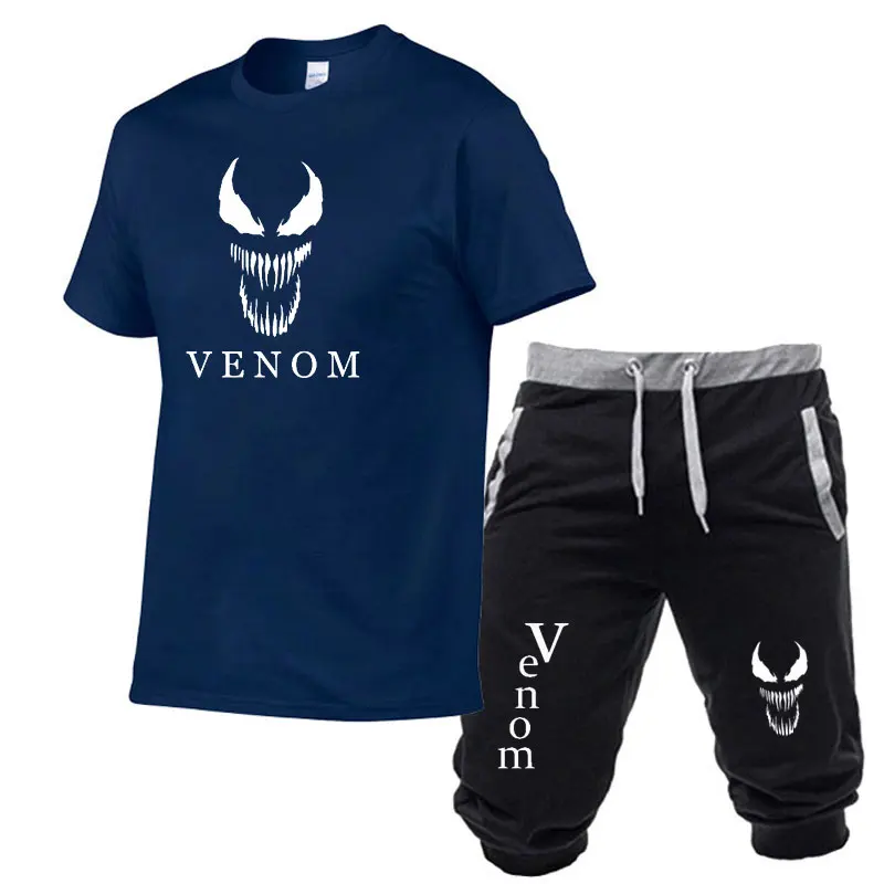2020 New Arrivals Casual Male Venom T-shirts and jogger Shorts Man Just Break Men T Shirts Fashion Japanese T-shirt Two piece | Мужская
