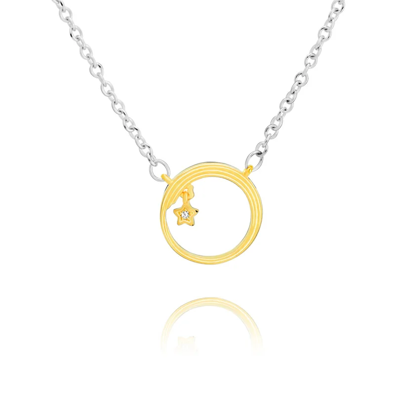 MYBEBOA серебро 925 пробы ПАВЕ сердце и крылья ангела ожерелье золотого цвета со