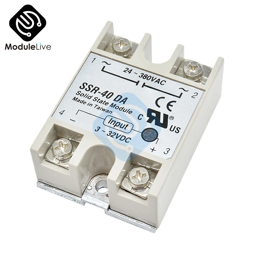 24 V-380 V 40A 250V SSR-40DA твердотельный релейный модуль 3-32V DC В AC SSR 40DA