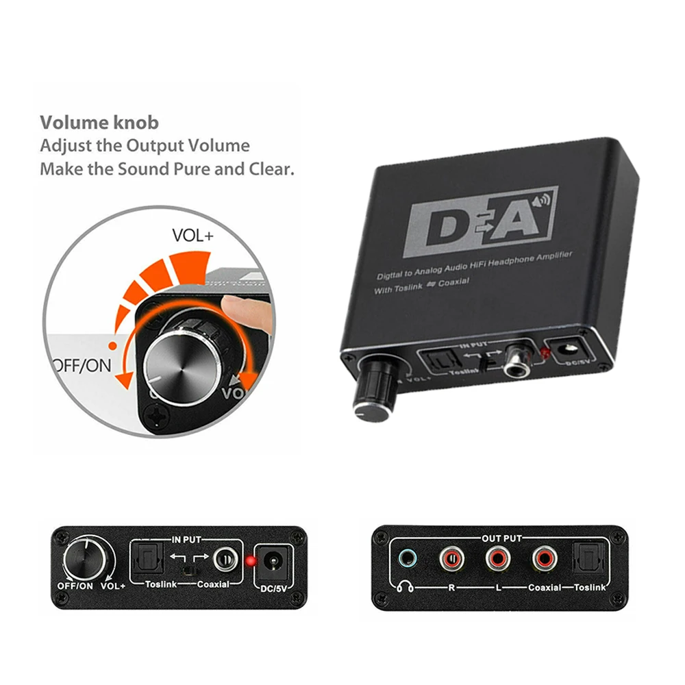 24 бит/192 кГц цифро аналоговый ЦАП оптический Toslink коаксиальный двунаправленный