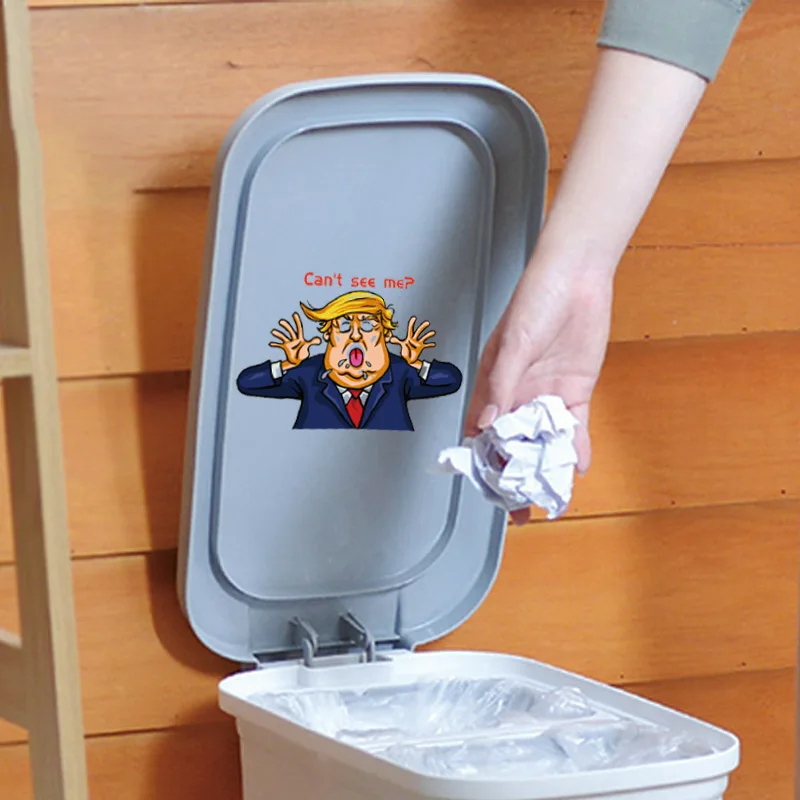 Съемные Наклейки на унитаз с юмористическим мультяшным изображением Трампа