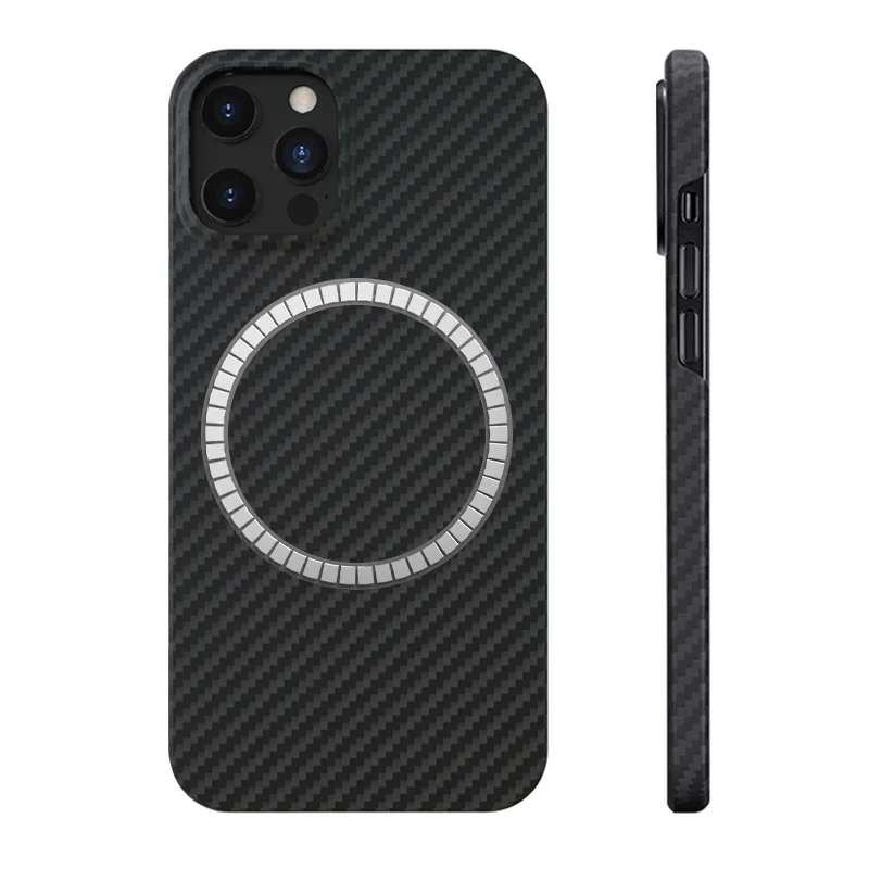 

Luxury Magnetic KEVLAR Aramid Fiber Ultra Thin Magsafe Case for iPhone 12 Pro Max 12Pro 12Mini Cute Mobile Phone Cover Shell