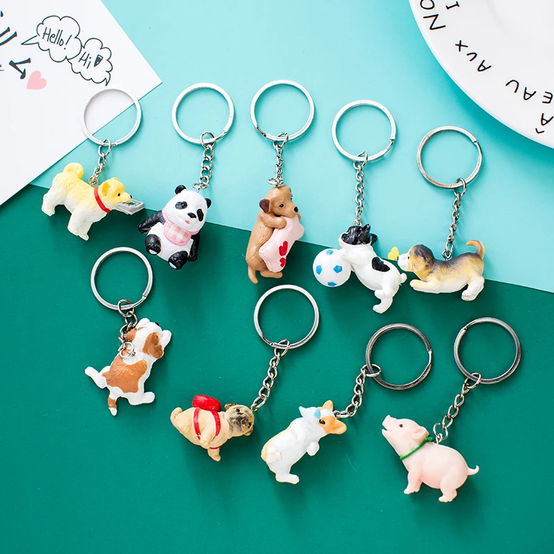 CHUNOU Брелок корги унисекс милый мультяшный животный бульдог Панда Свинья фигурка