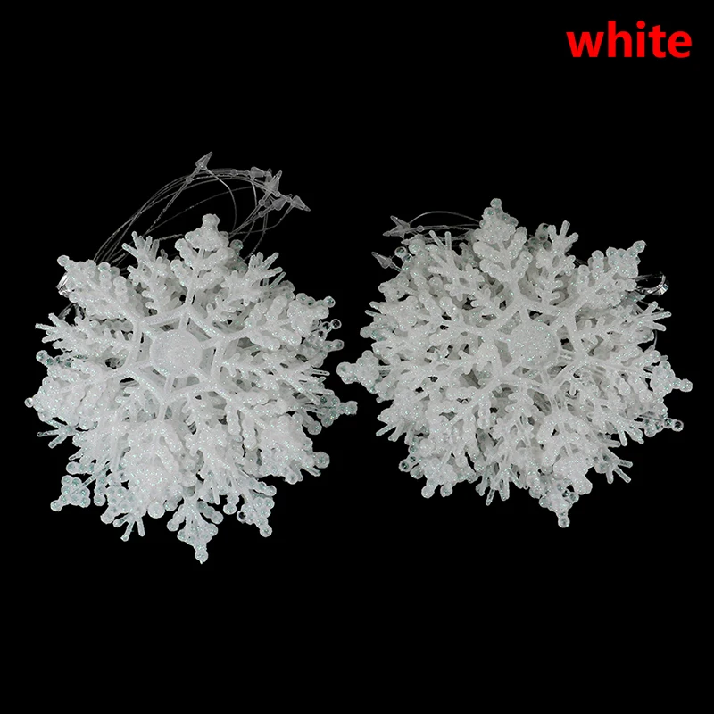 white 12 шт./компл. к требованиям заказчика; сверкающие; блестящая Снежинка рождественские украшения для рождественской елки вешалка гирлянда для изготовления украшений - Цвет: white