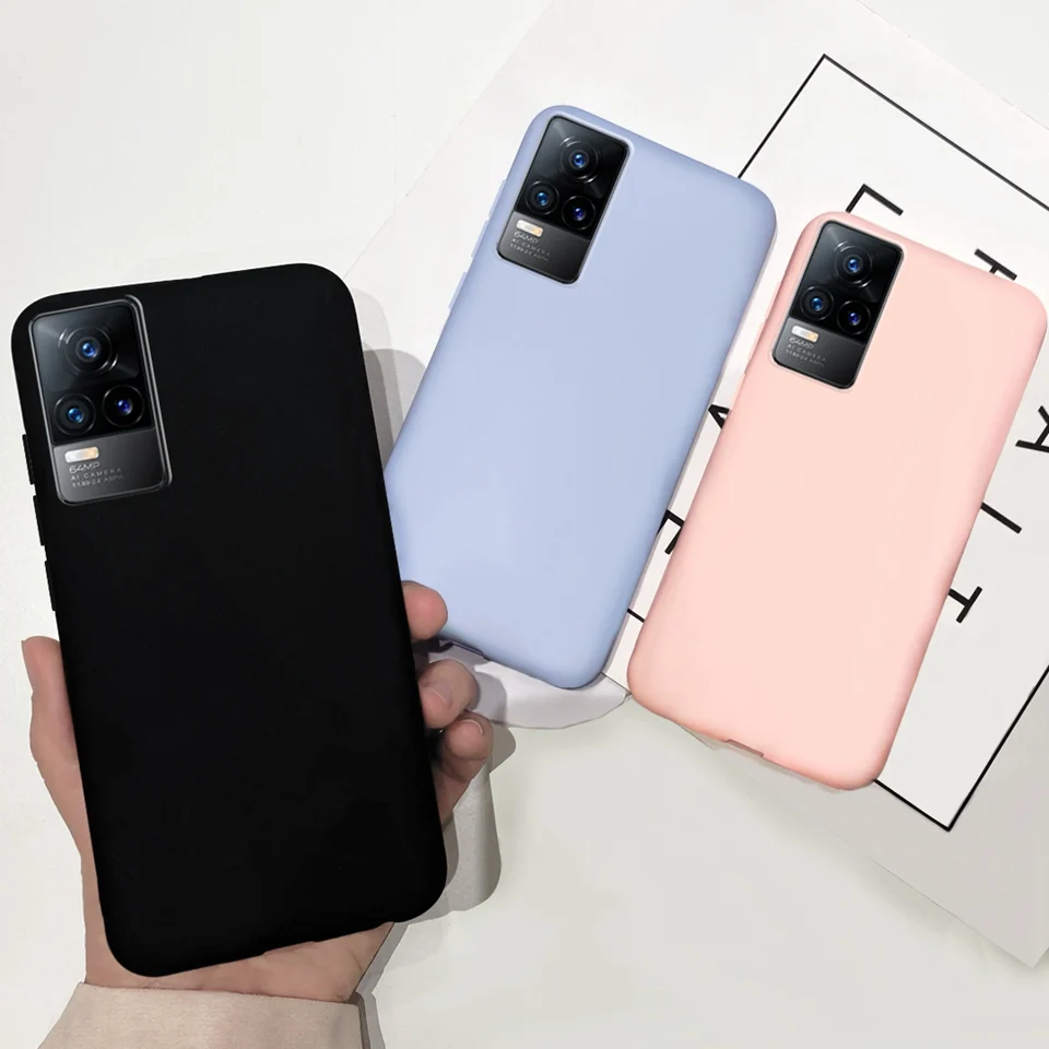 Простая задняя крышка из жидкого силикона для VivoY73 Y73S чехол Vivo V21E чехол s крышка корпус конфетного цвета оболочка для Vivo V2059 V2061 задняя крышка