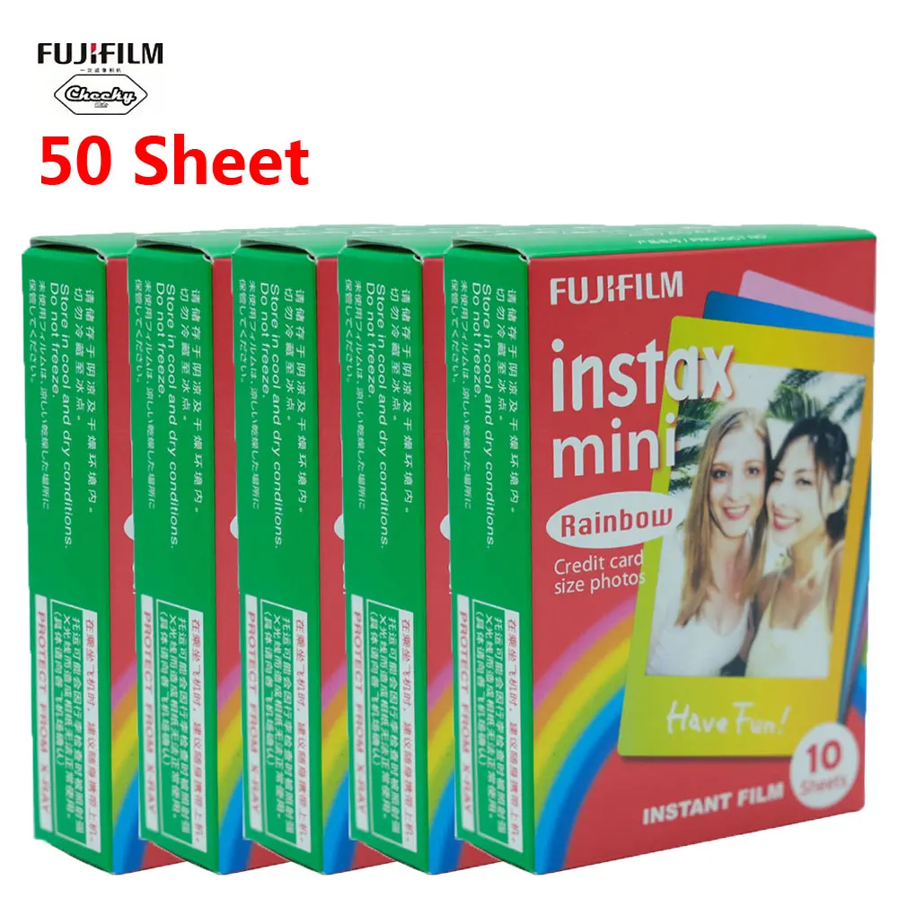 50 Sheets Fuji 10-60 листов Fujifilm Instax Mini пленка для ЖК-дисплея с подсветкой Fujifilm Instax Mini 7/8/9/10/30/50 s/фотоаппаратов моментальной печати 7 s/90/25/20i/25i/50i/ пленка 55i/Share SP-1 - Цвет: 50 Sheets