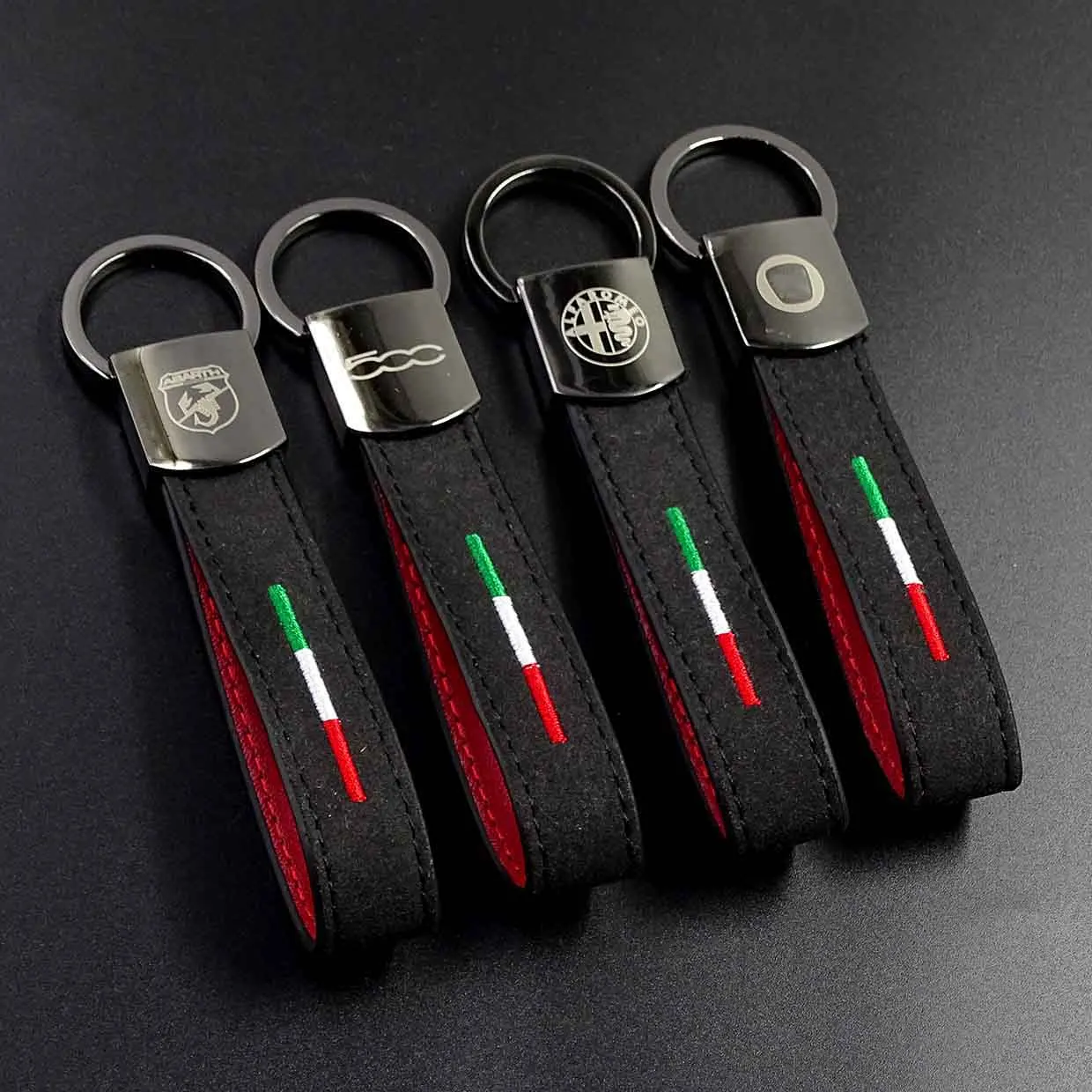 Автомобильный Брелок в виде подковы с итальянским флагом кожаный брелок для Alfa