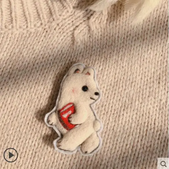 A hand-drawn brooch wool needlepoint kit felt needle felting keychain craft needlecraft DIY handmade | Дом и сад