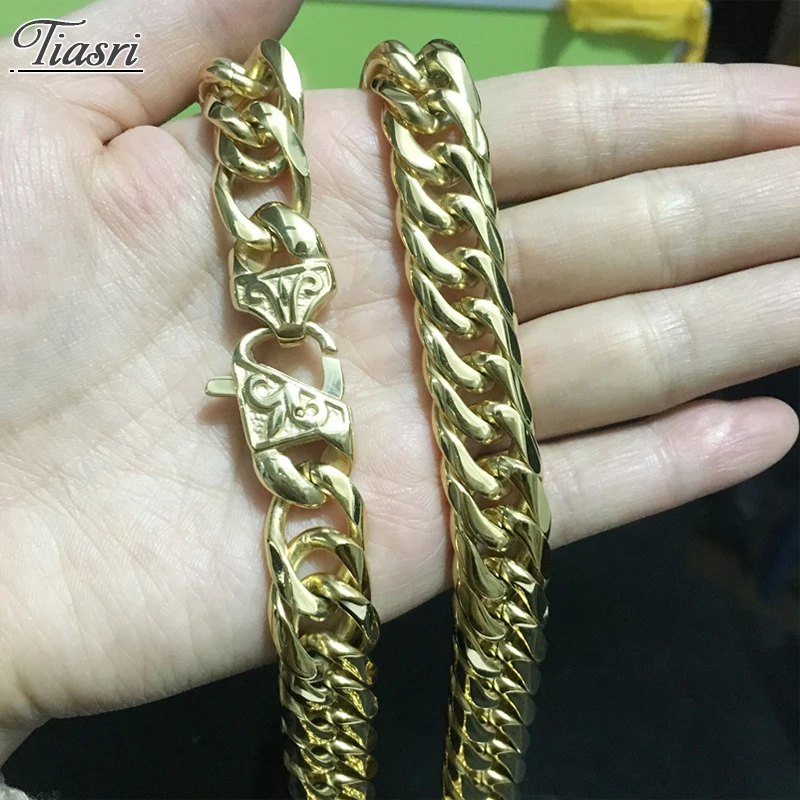 

Tiasri 13/16 мм человек ожерелье эстетическое готический колье золотой Цвет из нержавеющей стали для украшений ручной работы воротник в стиле хи...