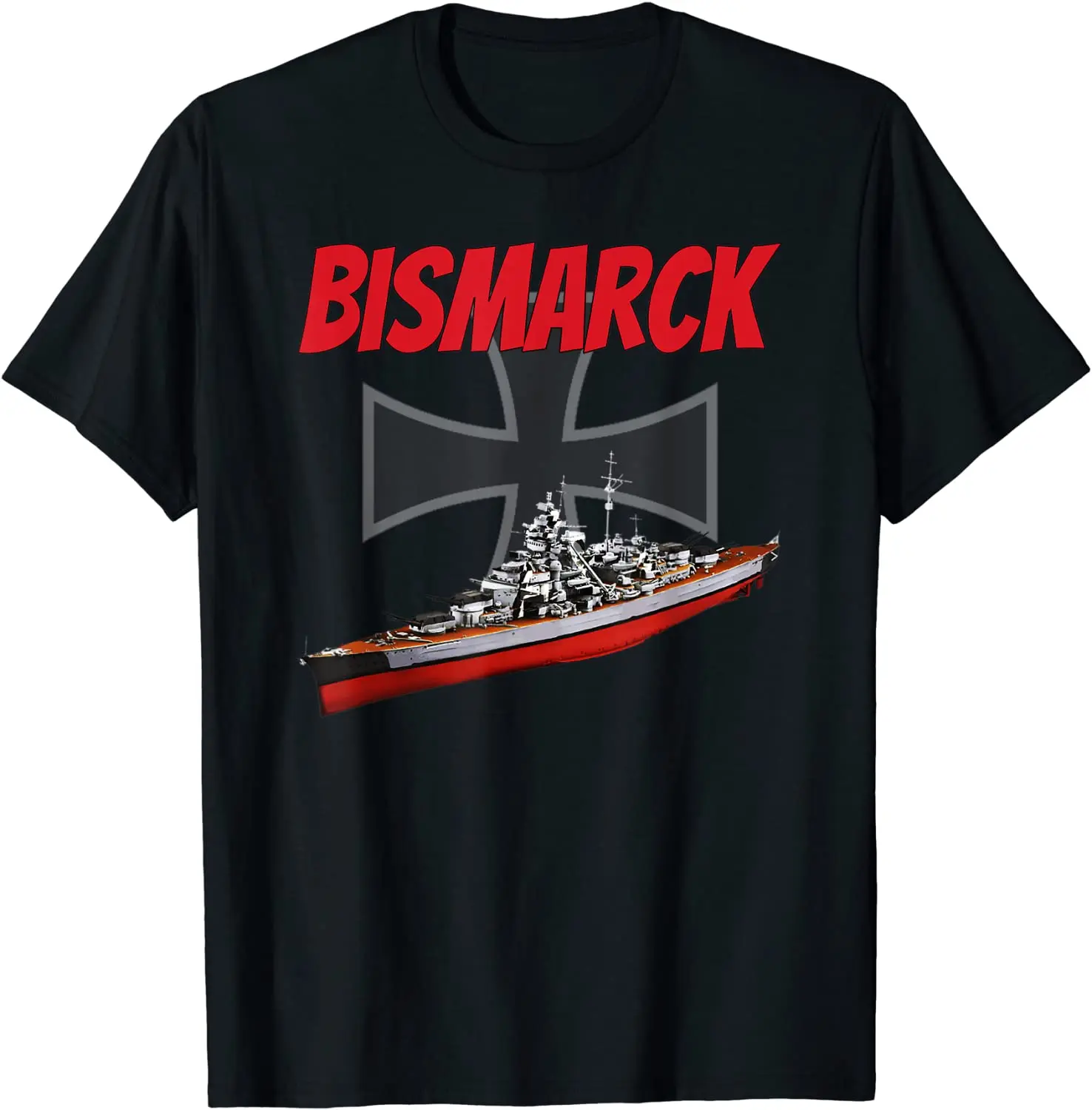 Camiseta de la Segunda Guerra Mundial de la marina alemana Bismarck Battleship. Camiseta de manga corta para hombre, Camisa de algodón con cuello redondo, de verano, nueva S-3XL