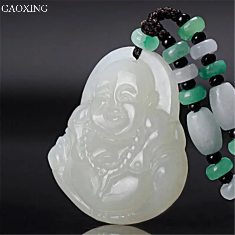

Natural Xinjiang Hetian White Jade Maitreya Buddha Pendant Men and Women Necklace Jade Pendant High-end Jewelry Gift