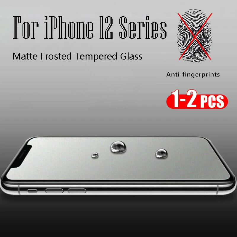 

1-2PCS Matte Screen Protector for Iphone 7 8 7p 8p X XR XSMAX 12series Tempered Frosted Glass for Iphone 5 5s 5c 5e 6 6s 6p 6sp