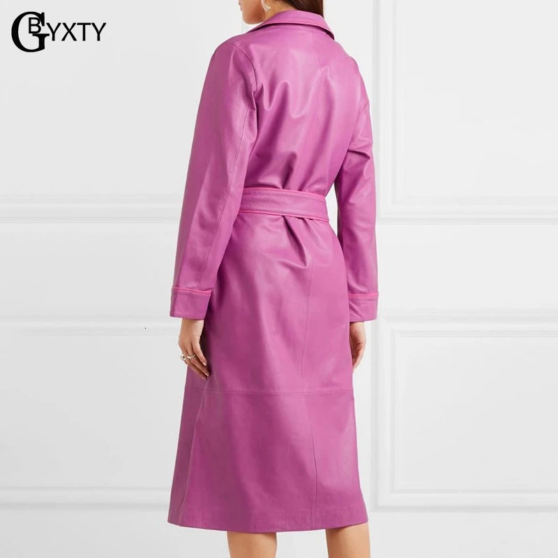 GBYXTY dames regenjas Женская ветровка из искусственной кожи с зубчатым воротником