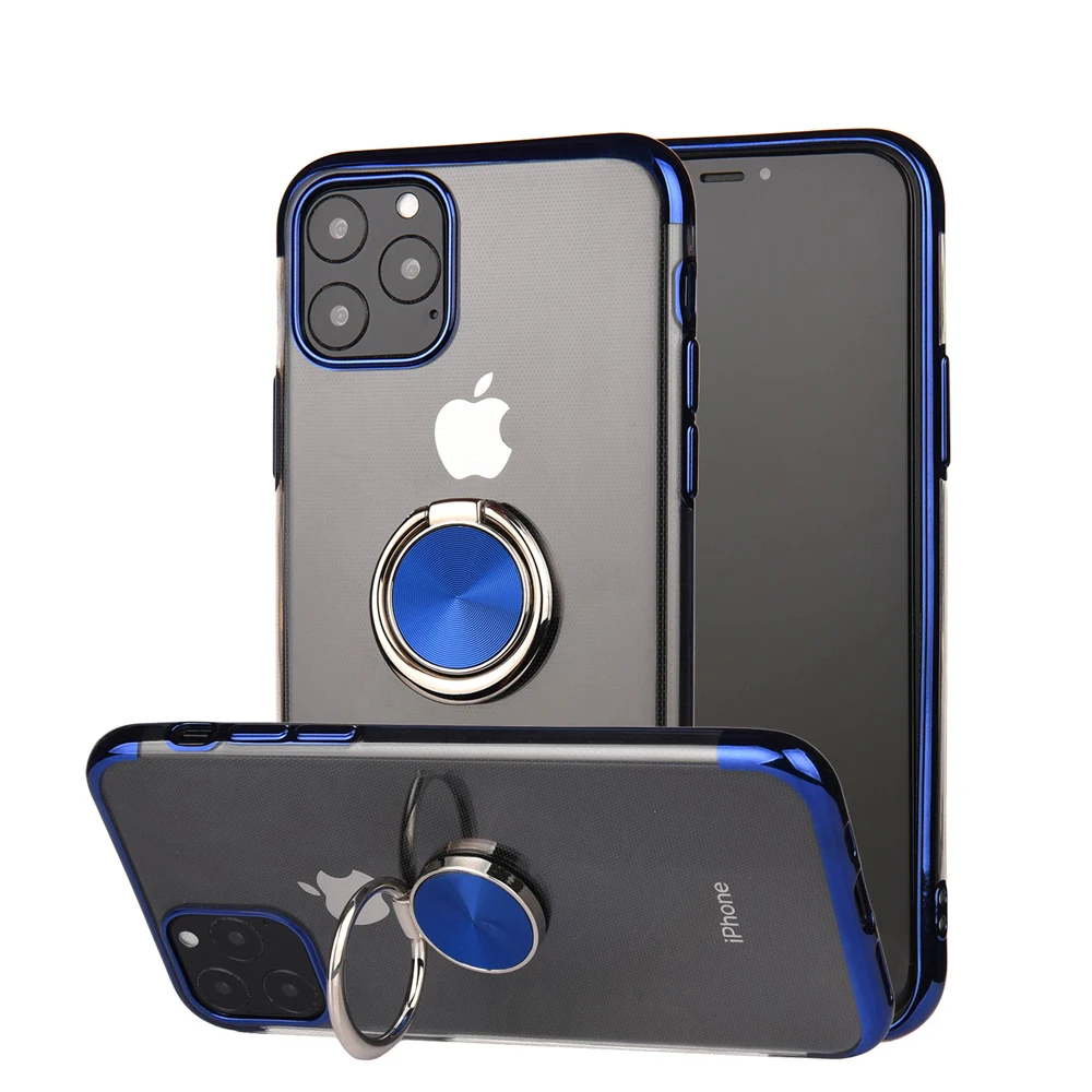 Чехол с магнитным кольцом на палец для iphone 12 11 pro XS Max 6 s plus 8 7 прозрачный чехол