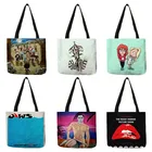 Женская сумка 2021, модные милые Мультяшные дизайнерские сумки через плечо из фильма ужасы, женские сумки-тоуты для женщин, многоразовая сумка для покупок и путешествий