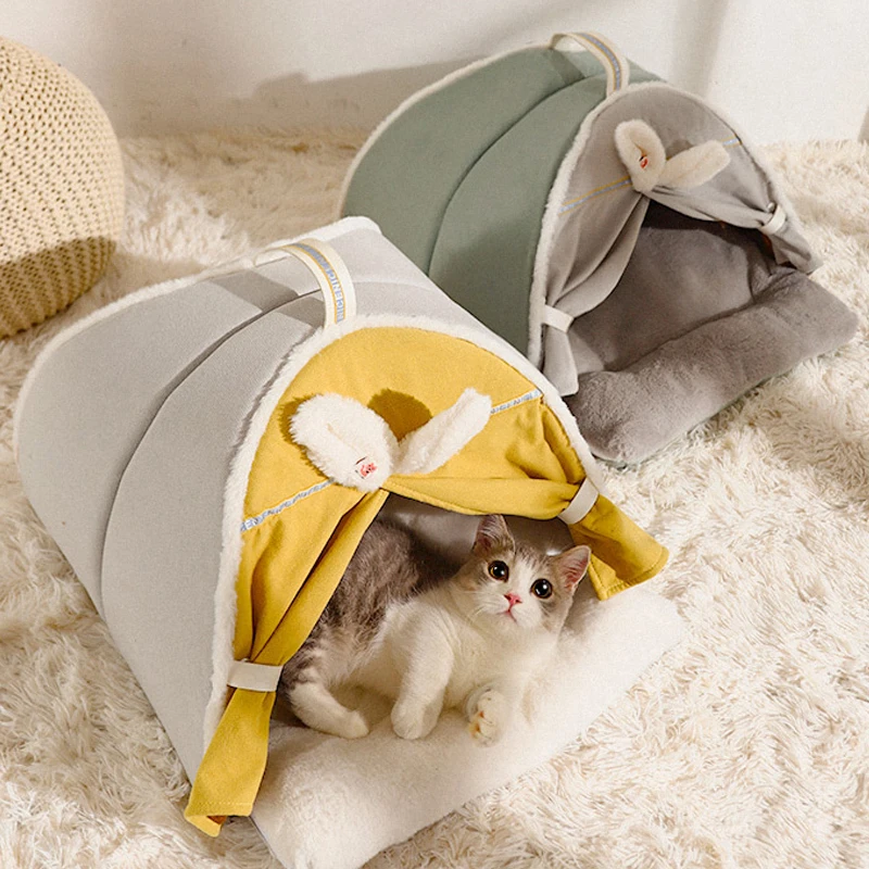 hoopet winter cat tent warm bed for cats sleeping removable thick cushion for dog sleeping sofa cat nest house pet supplies free global shipping