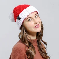 2020 new year knitted christmas hat beanie illuminate warm hat for kids adults new year christmas decor