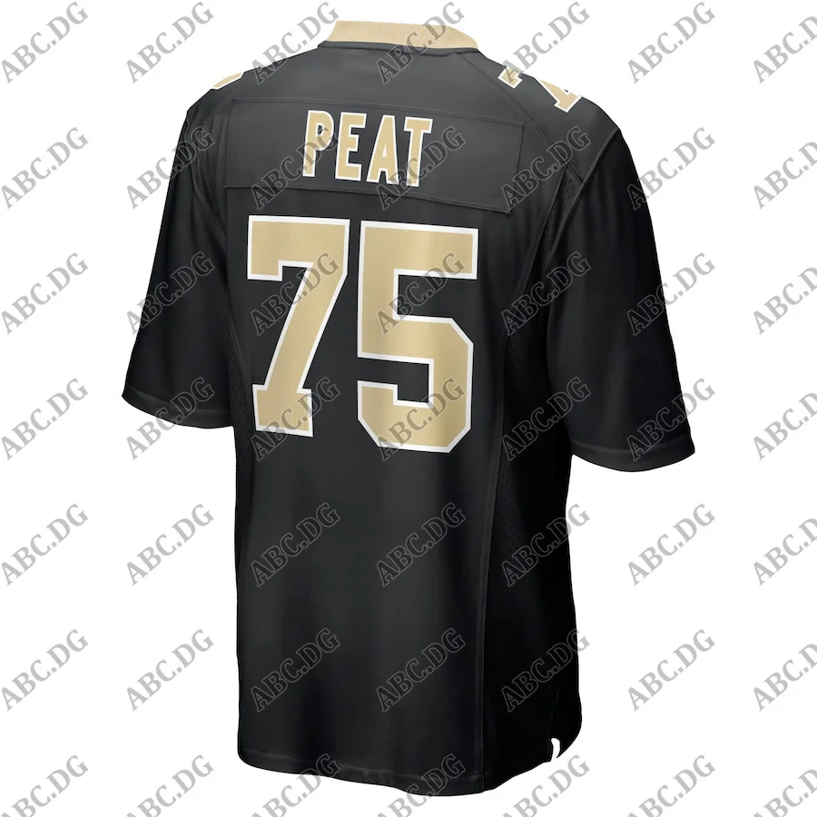 

Men Women Kid Youth New Orleans Andrus Peat Black Game Jersey