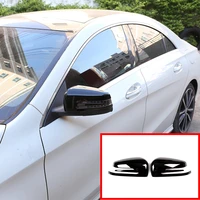 2 pcs car carbon fiber side rearview mirror cap cover trim for mercedes benz a b c e s glk gla class w204 w246 car accessories