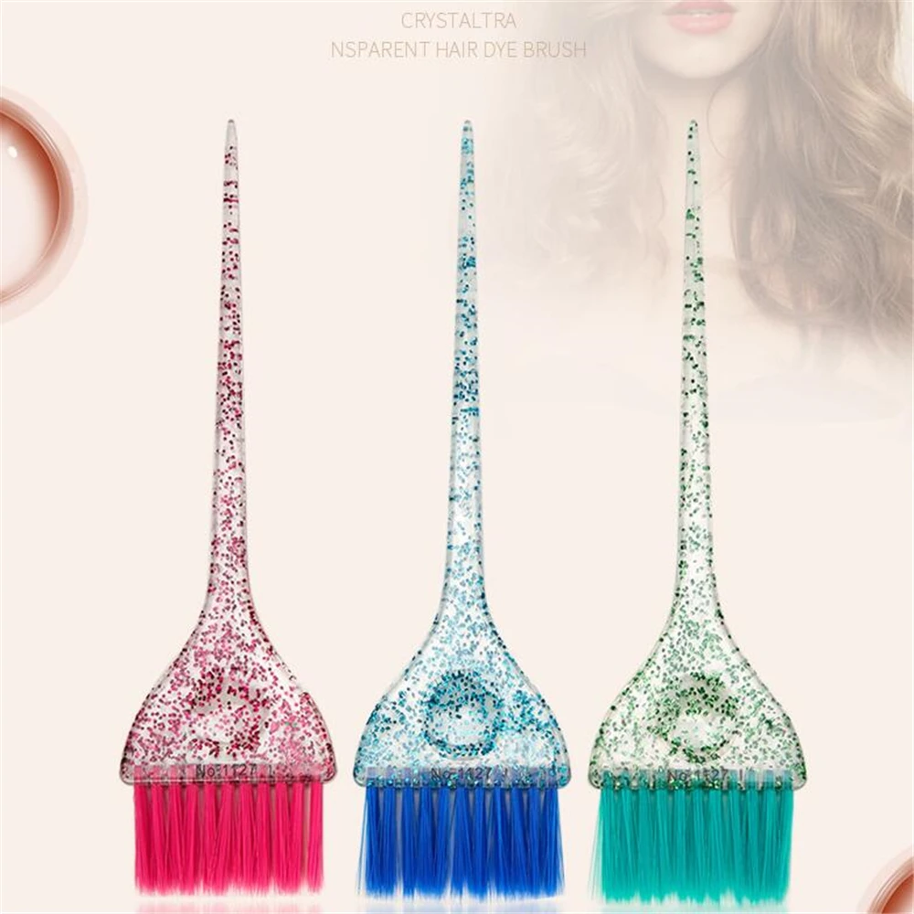

Professional Hair Dye Brush Plastic Crystal Hair Coloring Applicator Brush Hair Comb Barber Tools Salon Hair Styling Accessories