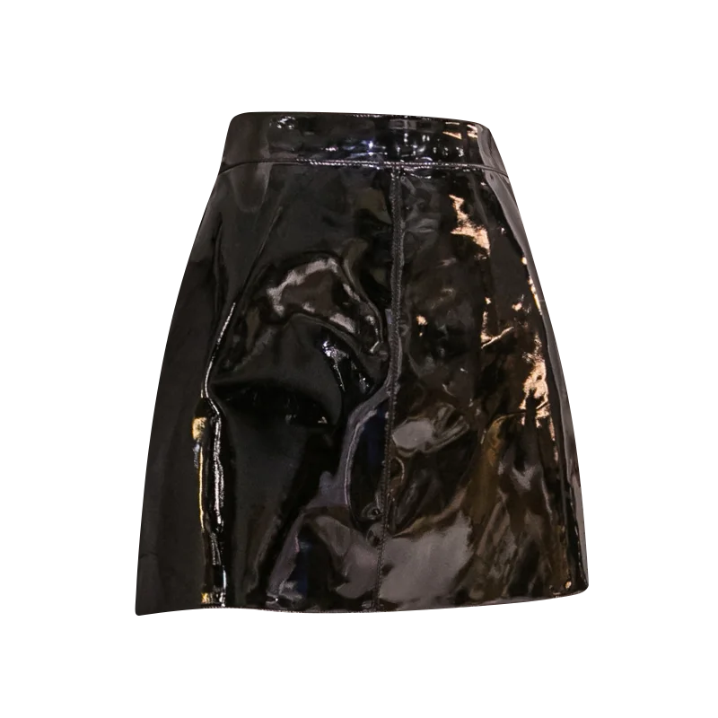 Женская облегающая мини-юбка из ПУ кожи а-силуэт | одежда