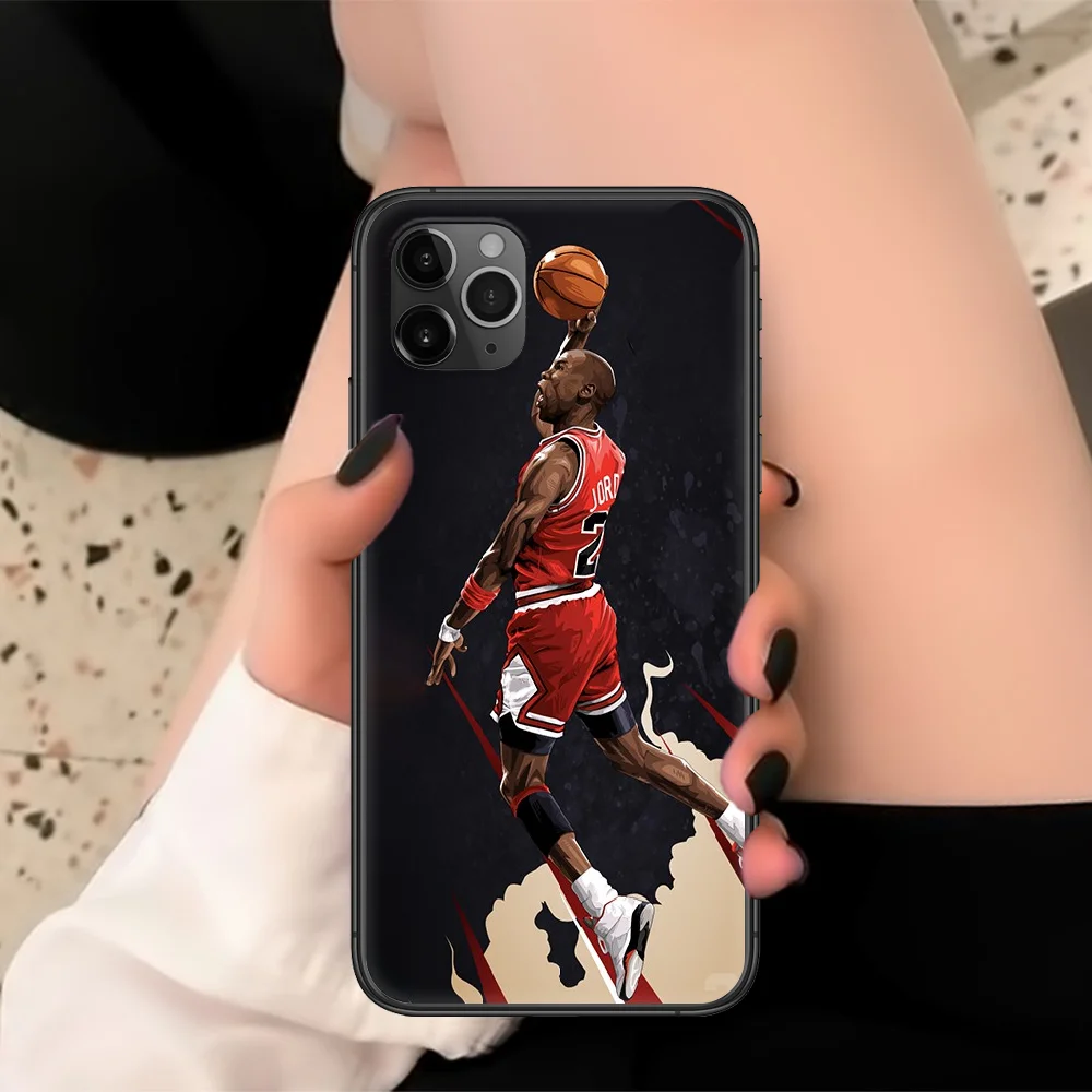 

Jordan basketball 23 Phone Case For Iphone 5 6 7 8 S SE Plus X XS XR 11 12 Mini Pro Max 2020 Black black Hoesjes Painting Back