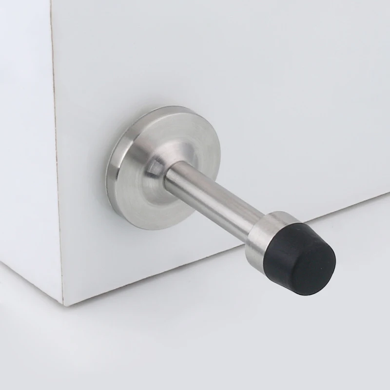 

1X Protector Door Stop Dual Use Self Adhesive Wall Mounted Rubber Stopper Buffer