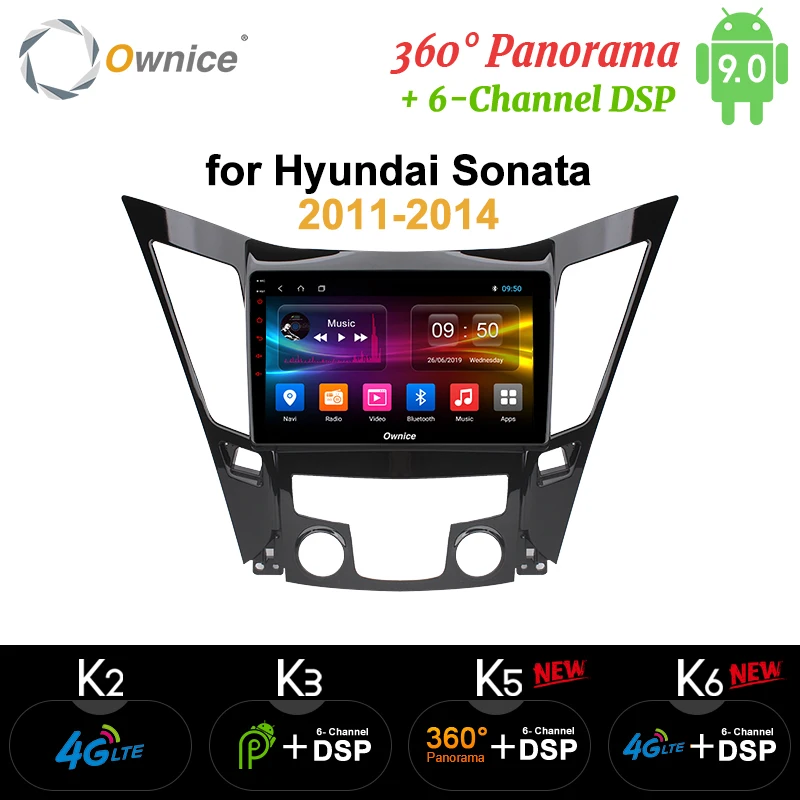 Автомобильный DVD плеер Ownice 8 ядер стерео для Hyundai Sonata 2011 2014 K3 K5 K6 DSP 4G SPDIF android 9 0 360 GPS