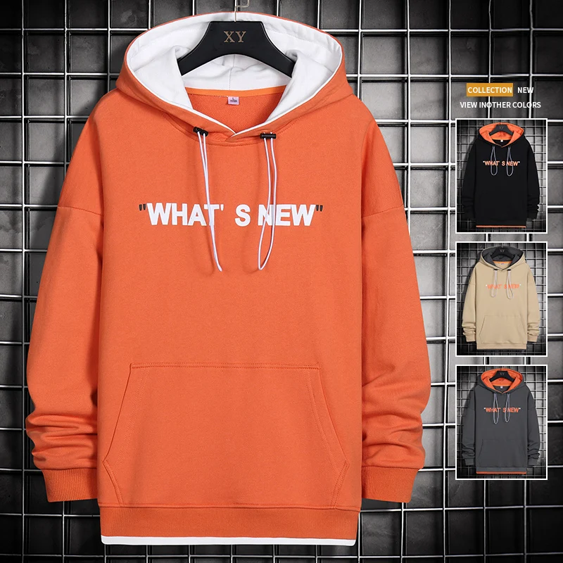 Мужские повседневные толстовки 2021 Осенний флисовый свитшот Мужской пуловер с