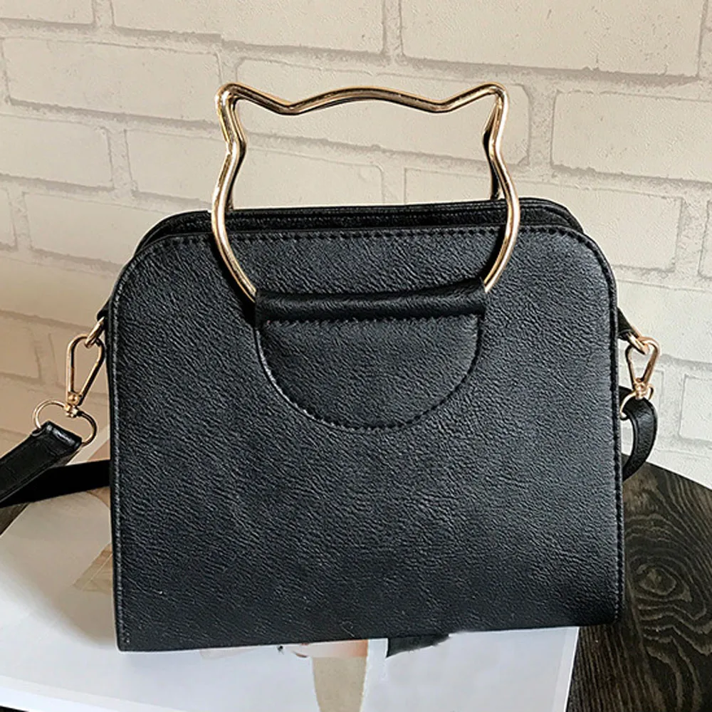 

Women Shoulder Bag Girls Cute Cat Handle Handbag Leather Purse Crossbody Shoulder Bag Female Messenger Bags #YJ