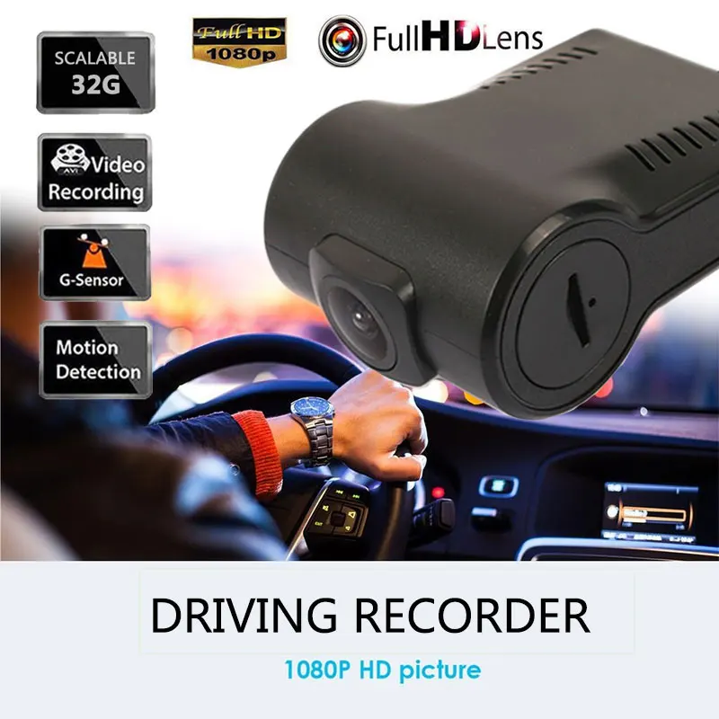 Мини 1080P FHD Автомобильный видеорегистратор камера объектив 140 ° WiFi ночного