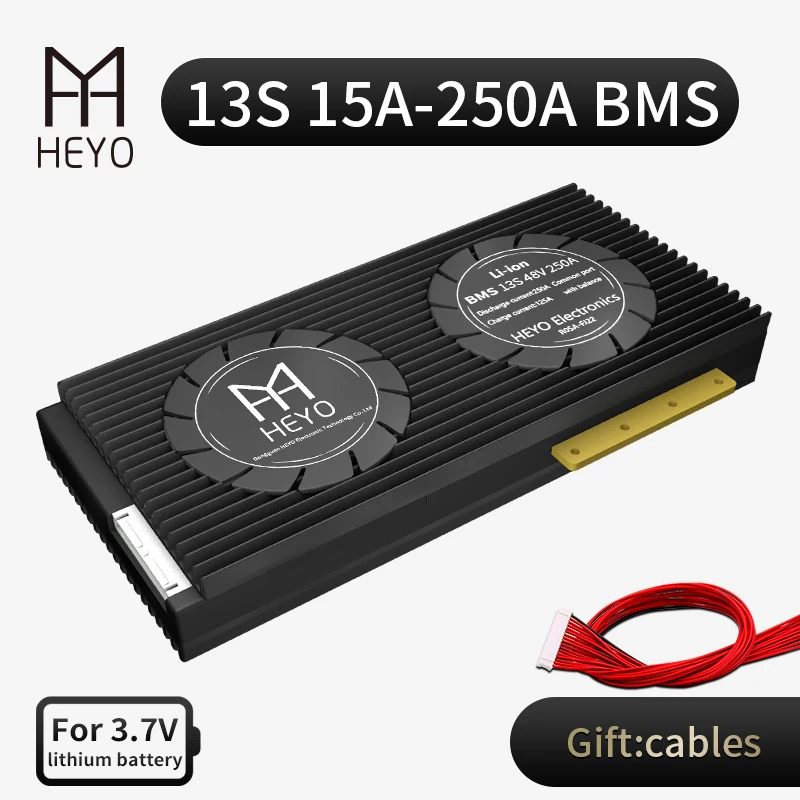 HEYO 3 6 V 7 PCM литий ионный аккумулятор для 13S 18650 15A 20A 40A 60A 80A 100A 200A 250A 48V батареи BMS доска