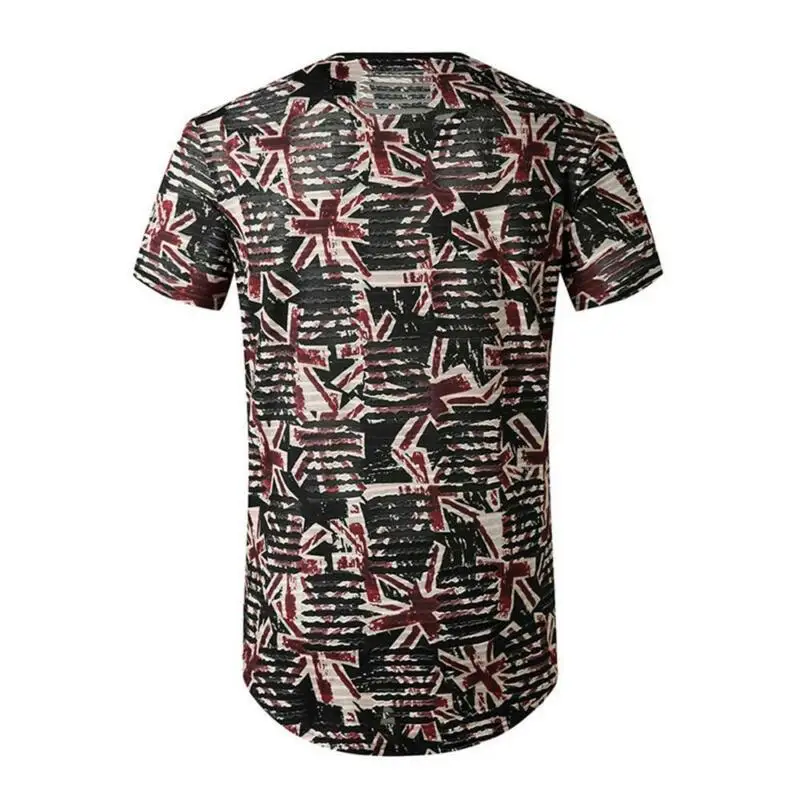 

Men Summer Short Sleeve Longline Shirt T-shirt Casual Crew Neck Tops Tee Blouse