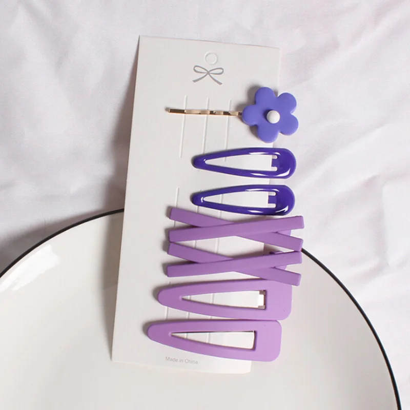 7 шт. для девочек заколки волос детей Детские аксессуары клип шпильки однотонные