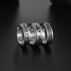 6 мм8 мм Вращающийся основное кольцо для Для мужчин серебро Цвет Нержавеющаясталь Повседневное мужской Анель полуботинки в стиле панк Spinner ювелирные изделия