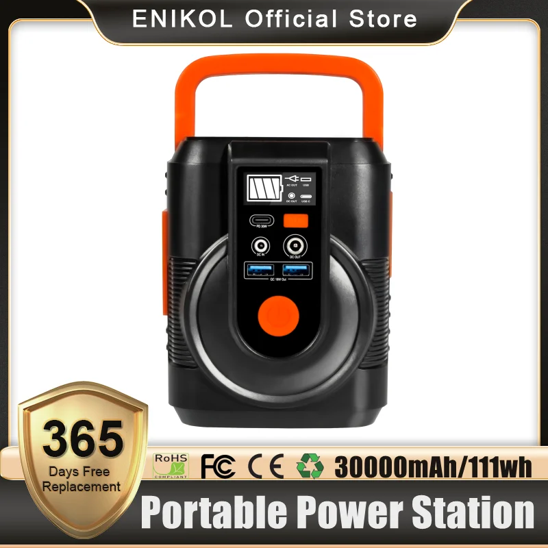 

Portable Power Station For Outdoor Camping Travel Emergency Energy Power Bank Supply 111WH 30000mAh Backup Rechargeable Battery