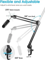 microphone boom arm stand heavy duty adjustable suspension scissor spring built in mic stand for blue yeti blue snowball bracket