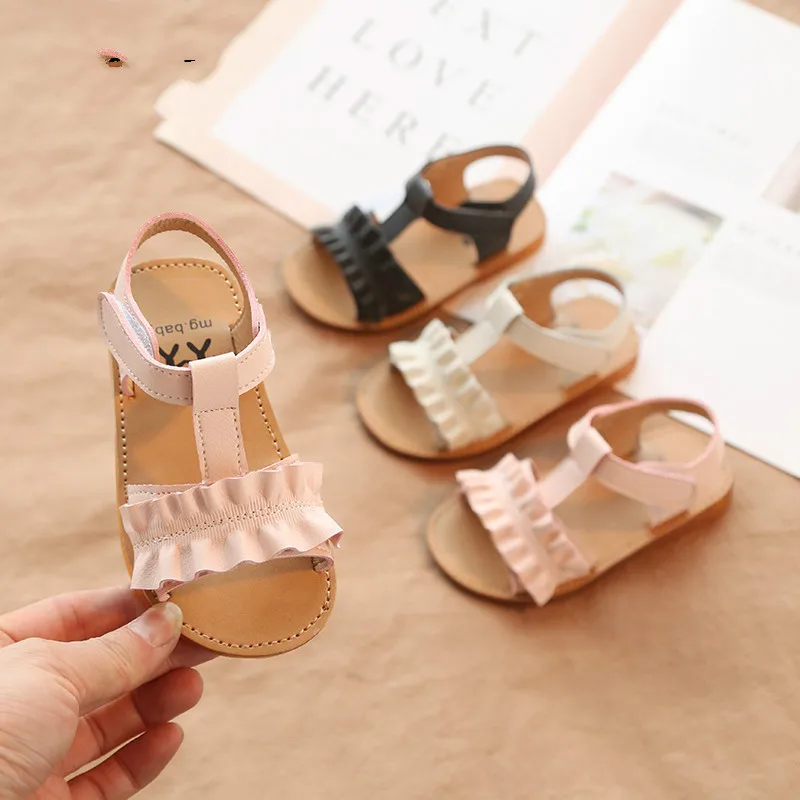 

Children's Sandals Women 2020 New Casual Summer Children's Non-slip Elastic Beach Shoes Baby Velcro Princess Shoes Shoes Girls