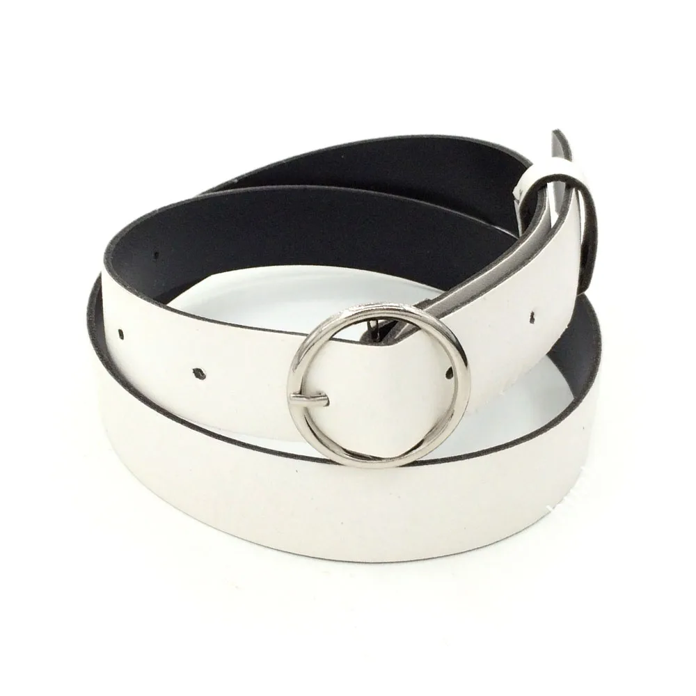 

Round Pin Buckle Fashion Casual Belts for Women Contract Style Imitation Leather Decorative Strap Female Chic Pants Dress Waist