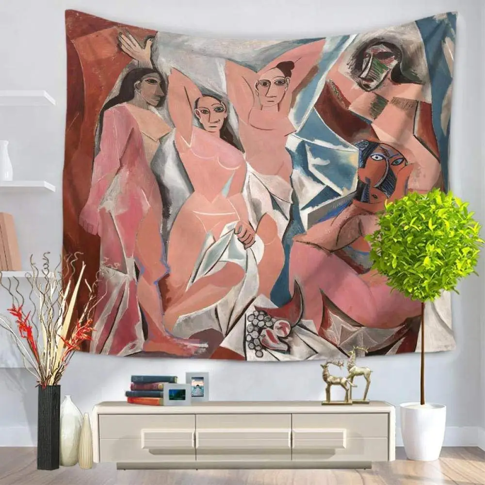 

Rectangular Bed Cover Retro European Abstract Art Pattern Abstract Tapestry