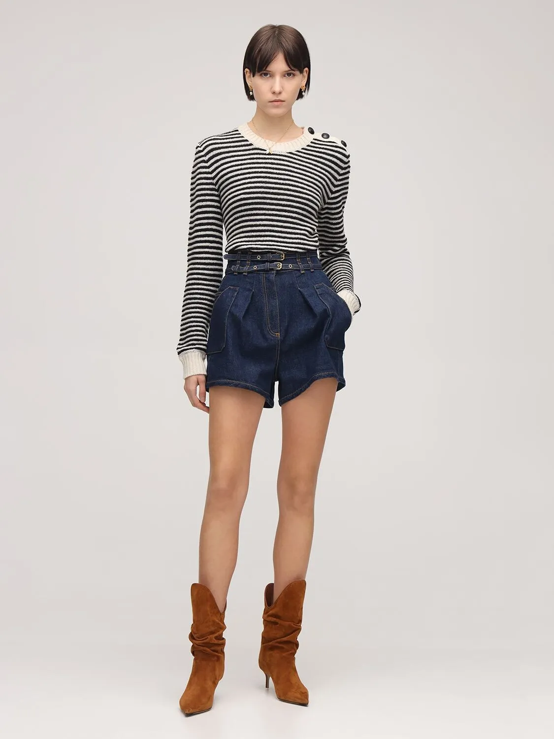 New 2021 Summer Women High Waist Denim Short Pants For Female Gndz 2.27